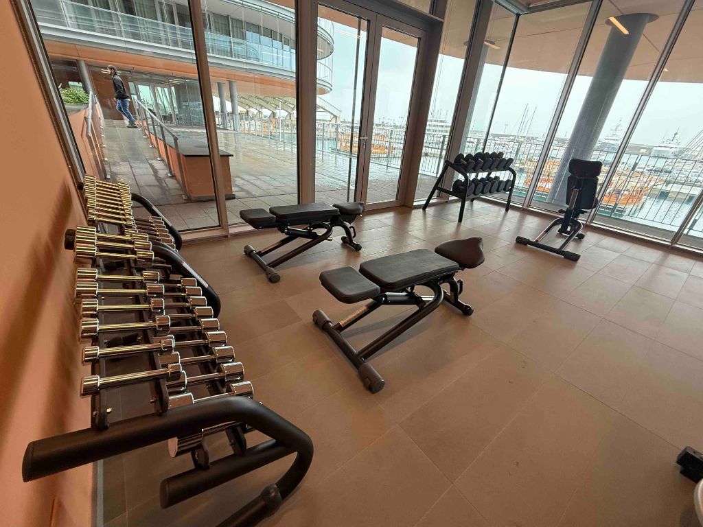 Palestra tapis roulant Technogym cardio vista mare waterfront genova